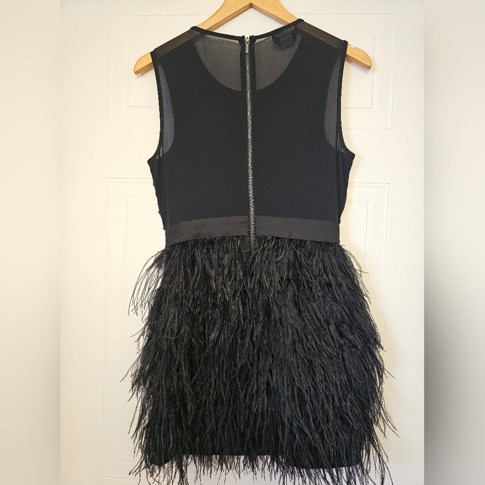 BEBE Rhinestone Feather Dress - Picture 7 of 8